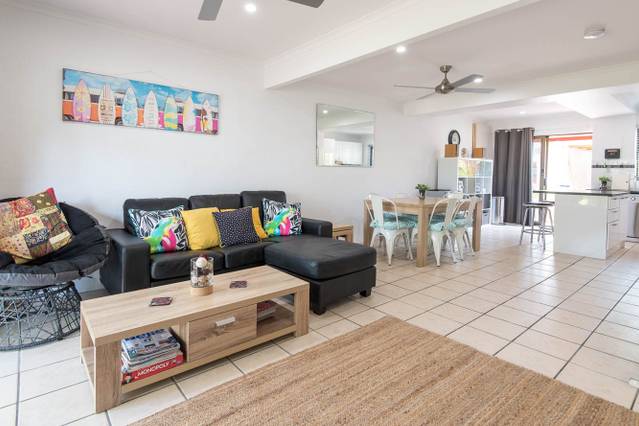 The living room of an airbnb property in Queensland